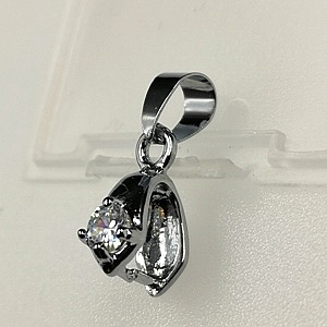 Rhinestone Bail-2 Rhodium Plated